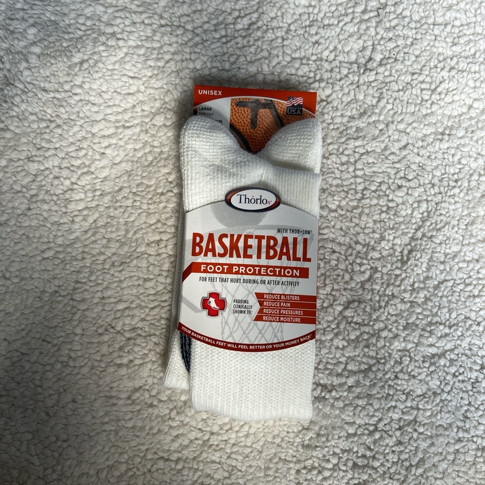 White Thorlo basketball socks